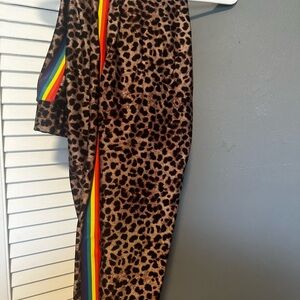 torrid Leopard Print Leggings with Rainbow Side Stripe